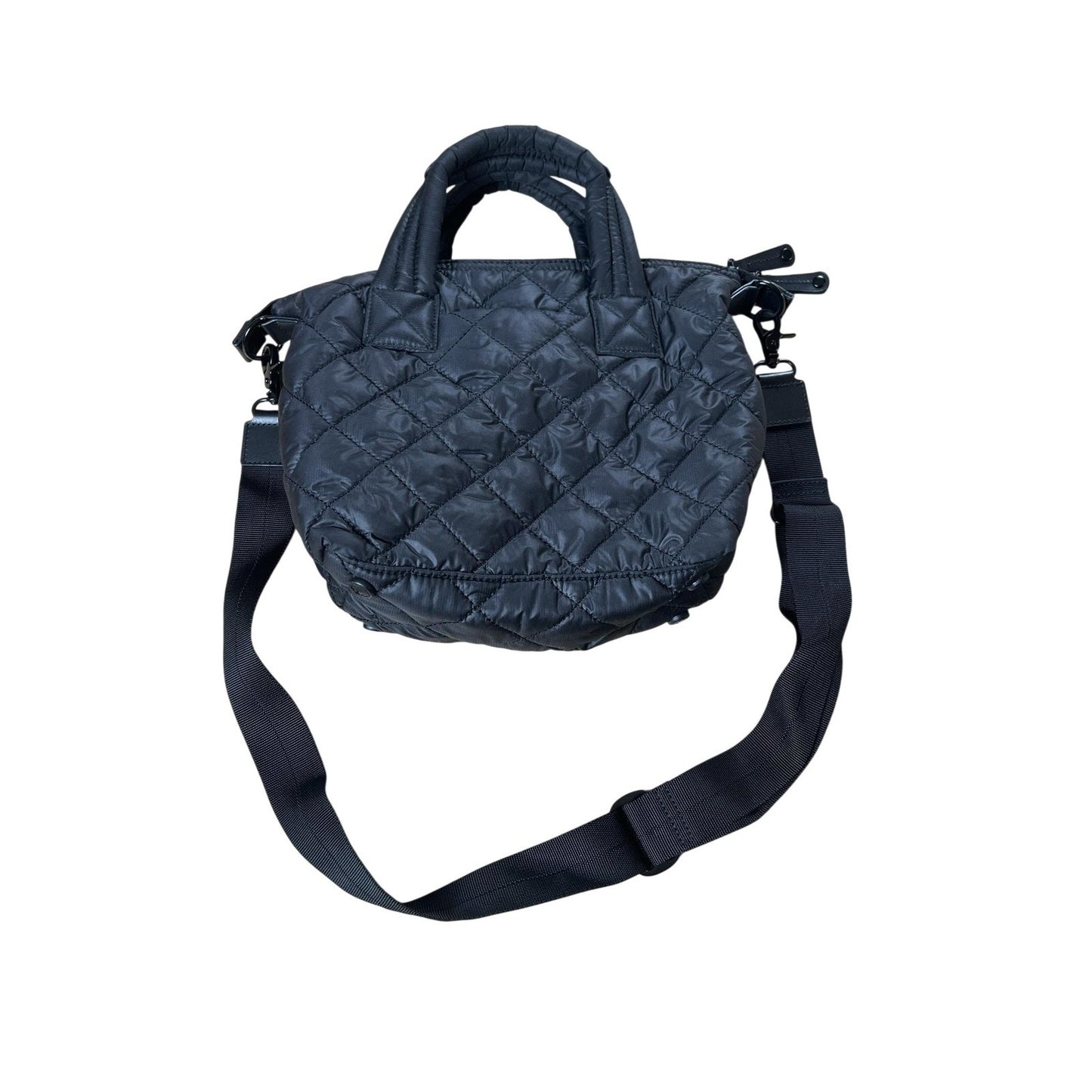 Quince Crossbody Bag Womens Small Black Quilted Nylon Zip Top Purse Handbag