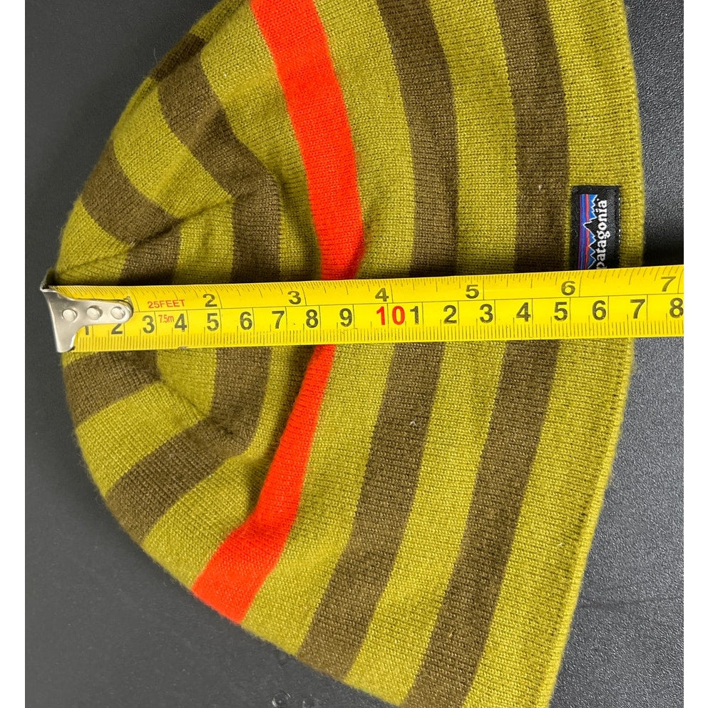 Patagonia Stripped Yellow Brown Beanie Unisex