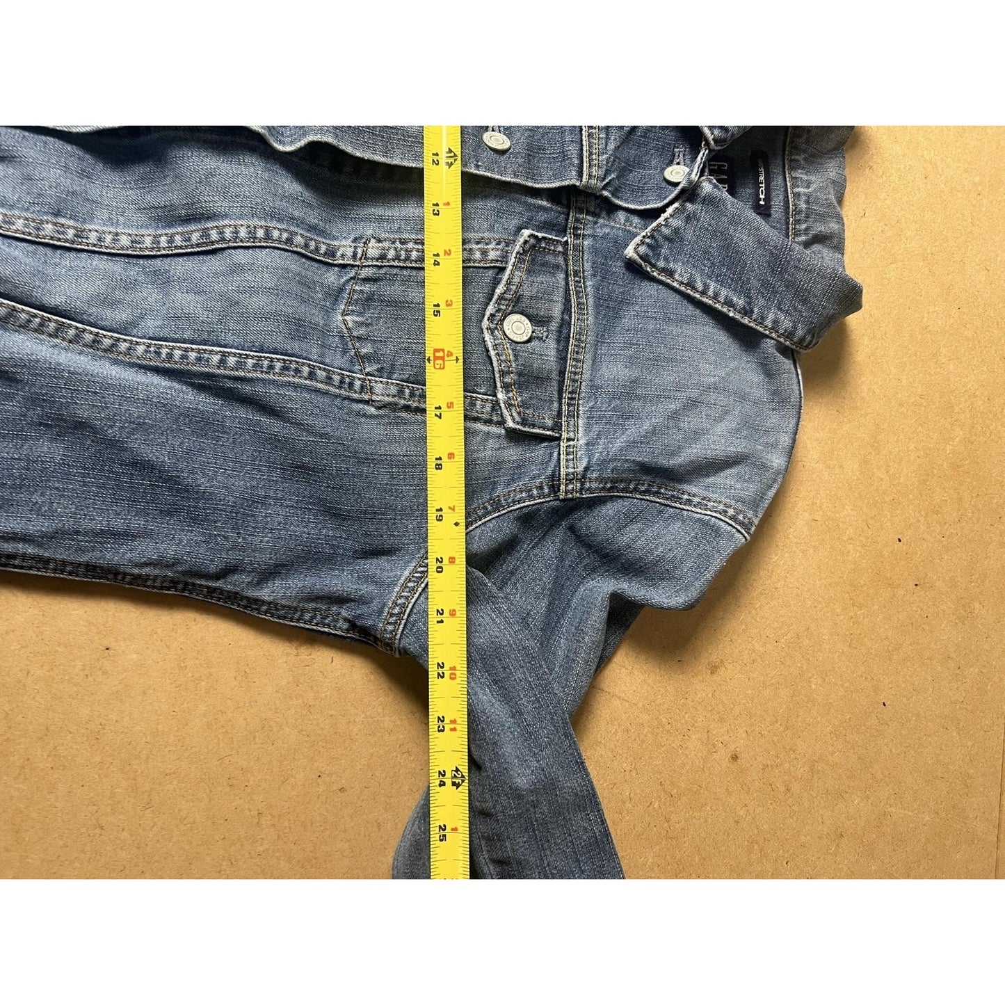 Gap Jacket Womens XL Blue Denim Collared Pockets Button Unlined Casual