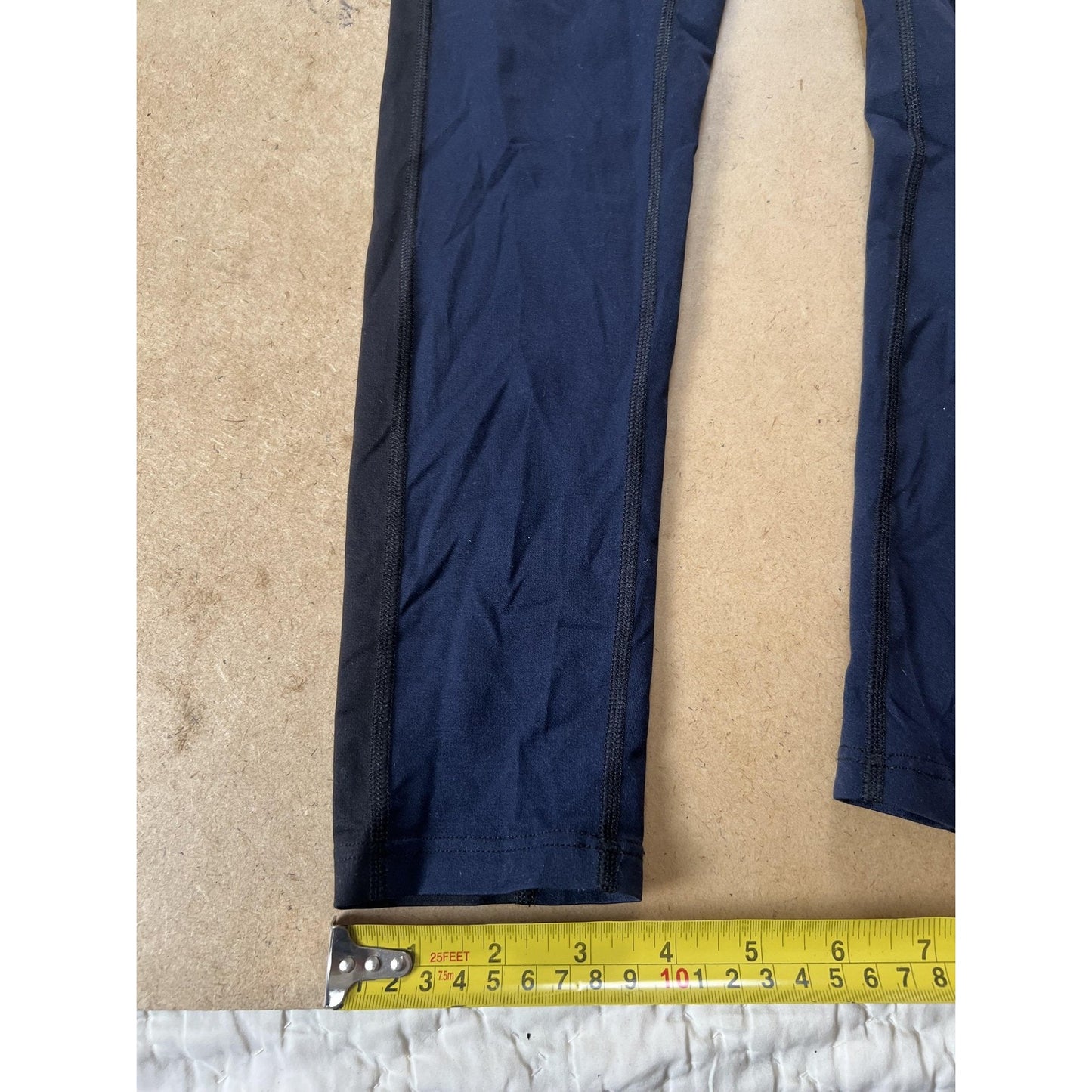 Leggings Womens XS Blue High Rise Ankle Activewear Colorblock Nylon Spandex