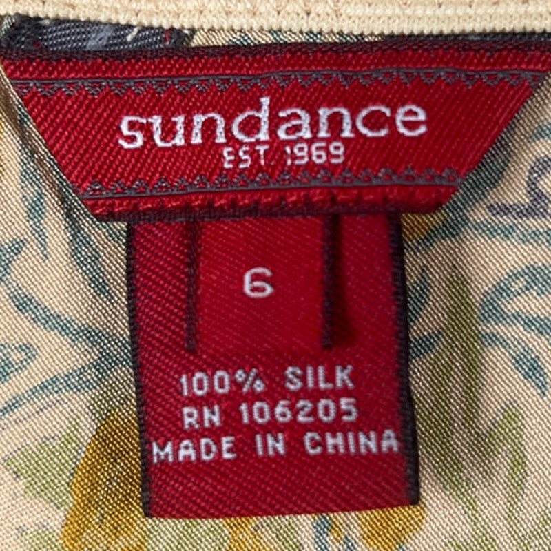 Sundance 100% Silk Yellow Floral Maxi Skirt Women'S Size 6