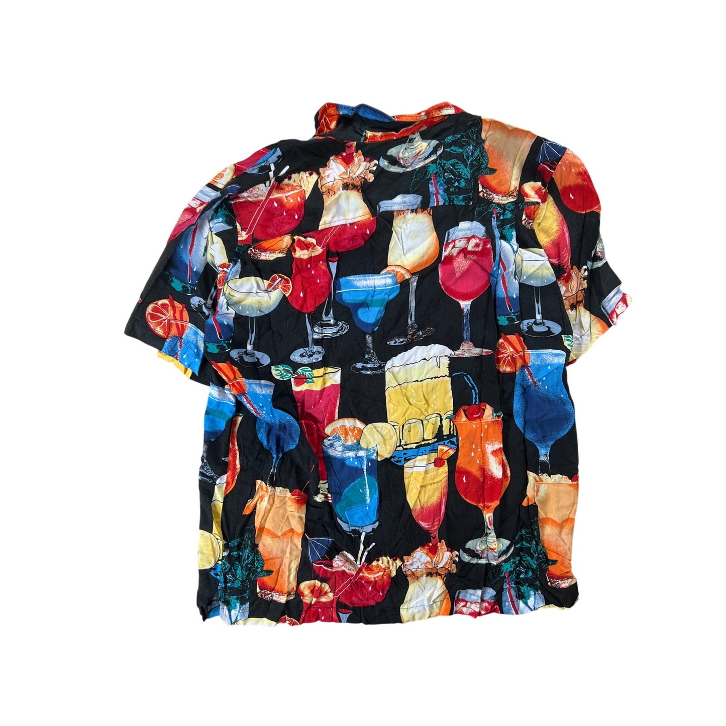 Cherokee Waikiki Wear Hawaiian Cocktails Button Up SS Shirt Mens Size XL