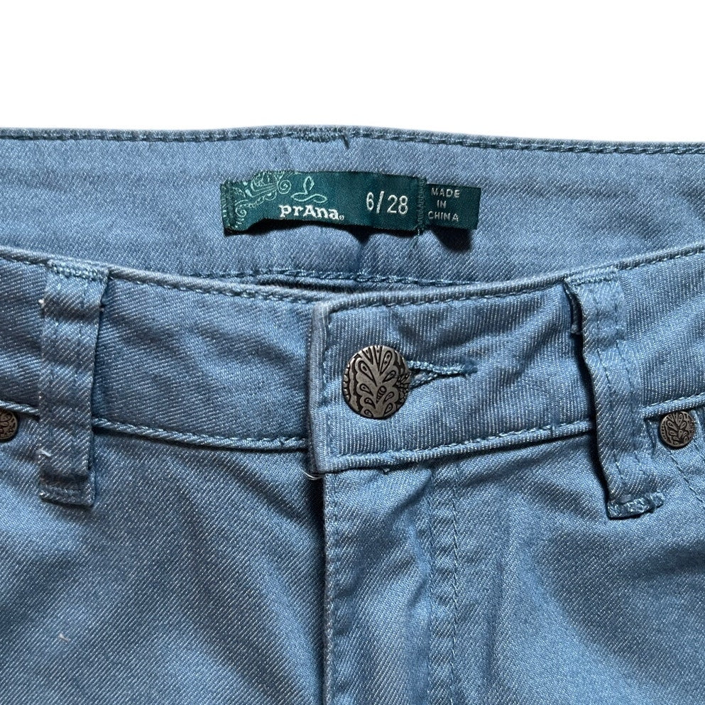 PrAna Cropped Blue Pants Women Size 6/28 Skinny Leg