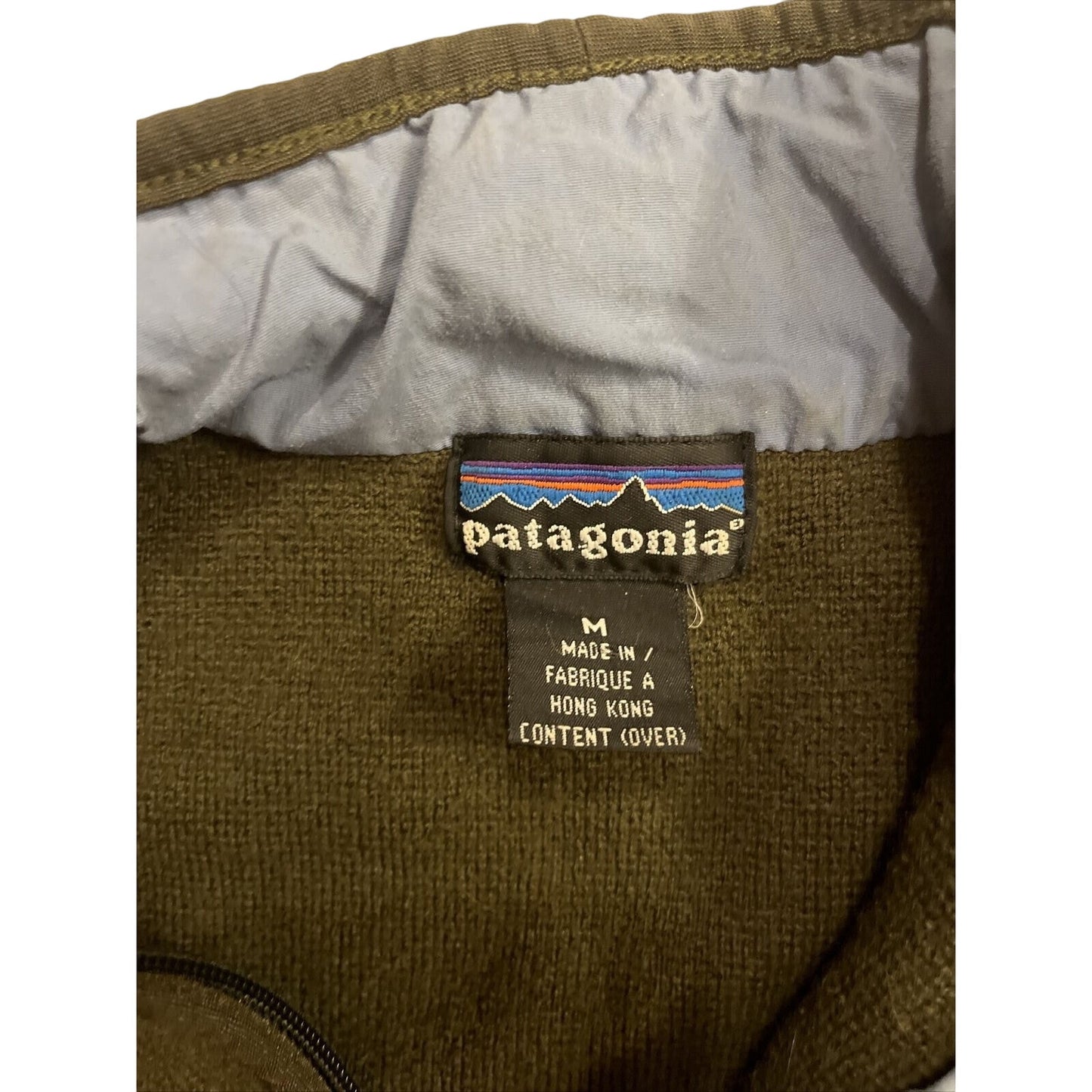 Patagonia Men's 1/4 Zip Up Sweater Long Sleeves High Neck Green Size Medium EUC