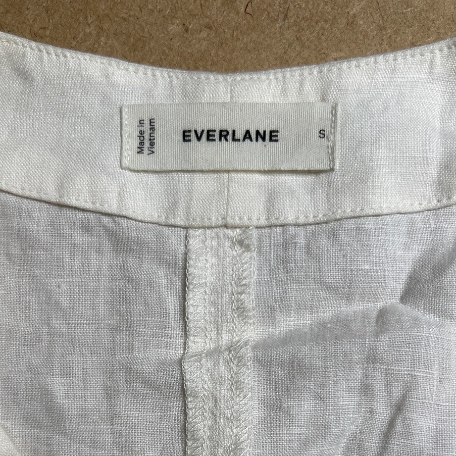 Everlane Cream Linen Midi Wrap Dress Size S
