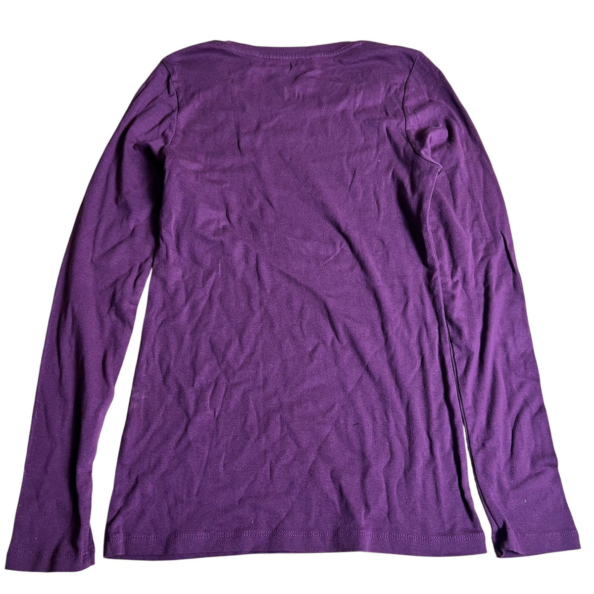 Caslon T-Shirt Womens M Purple Basic Crew Neck Long Sleeve Jersey Tagless