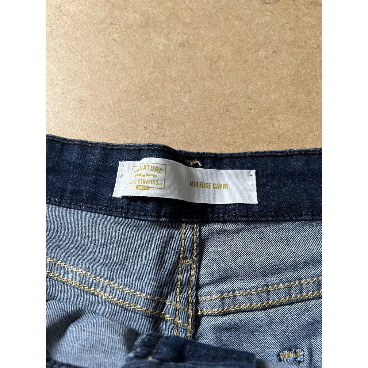 Signature By Levi Strauss Pants Womens 18 Blue Cropped Capri Slim Cuffed Stretch