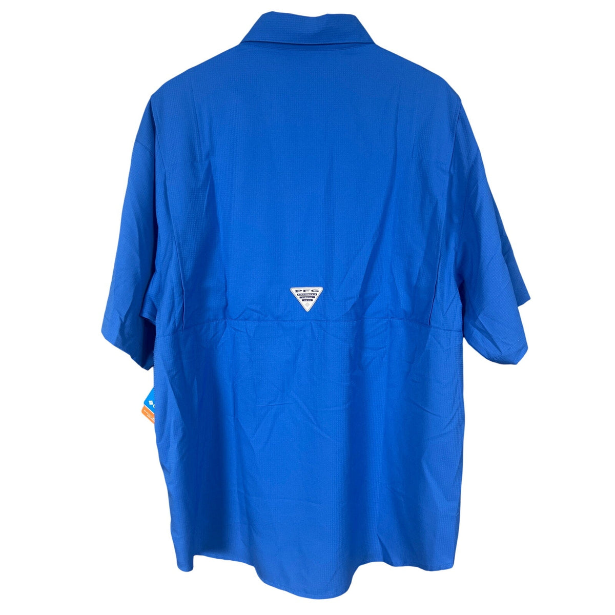 Columbia Tamiami NWT PFG Large SS Shirt Button Down Polyester Blue