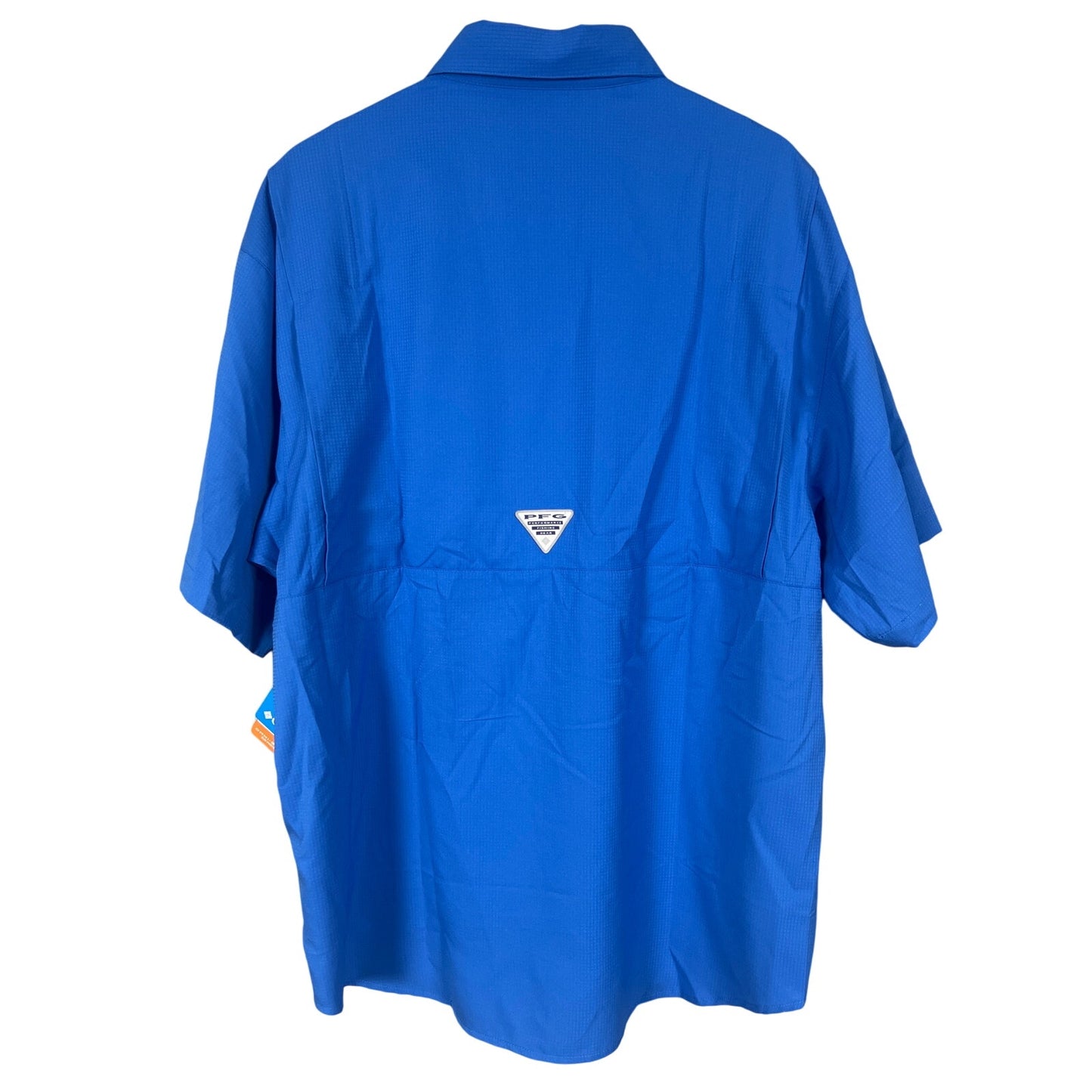 Columbia Tamiami NWT PFG Large SS Shirt Button Down Polyester Blue