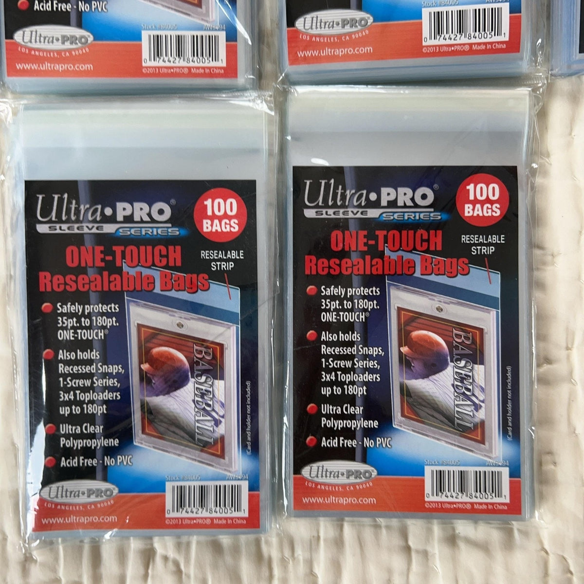 Ultra PRO One-Touch Resealable Bags 100 Bags Standard Clear Plastic Lot