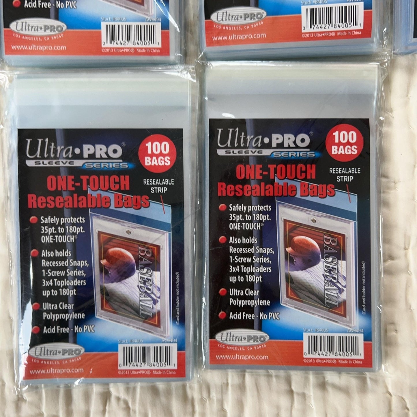 Ultra PRO One-Touch Resealable Bags 100 Bags Standard Clear Plastic Lot