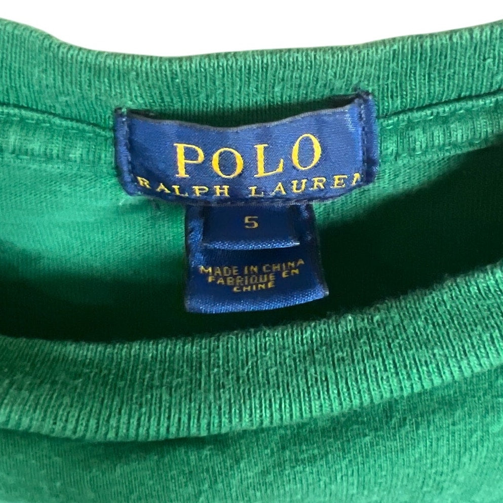 Polo Ralph Lauren Long Sleeve Green Orange Pony Size 5 Toddler