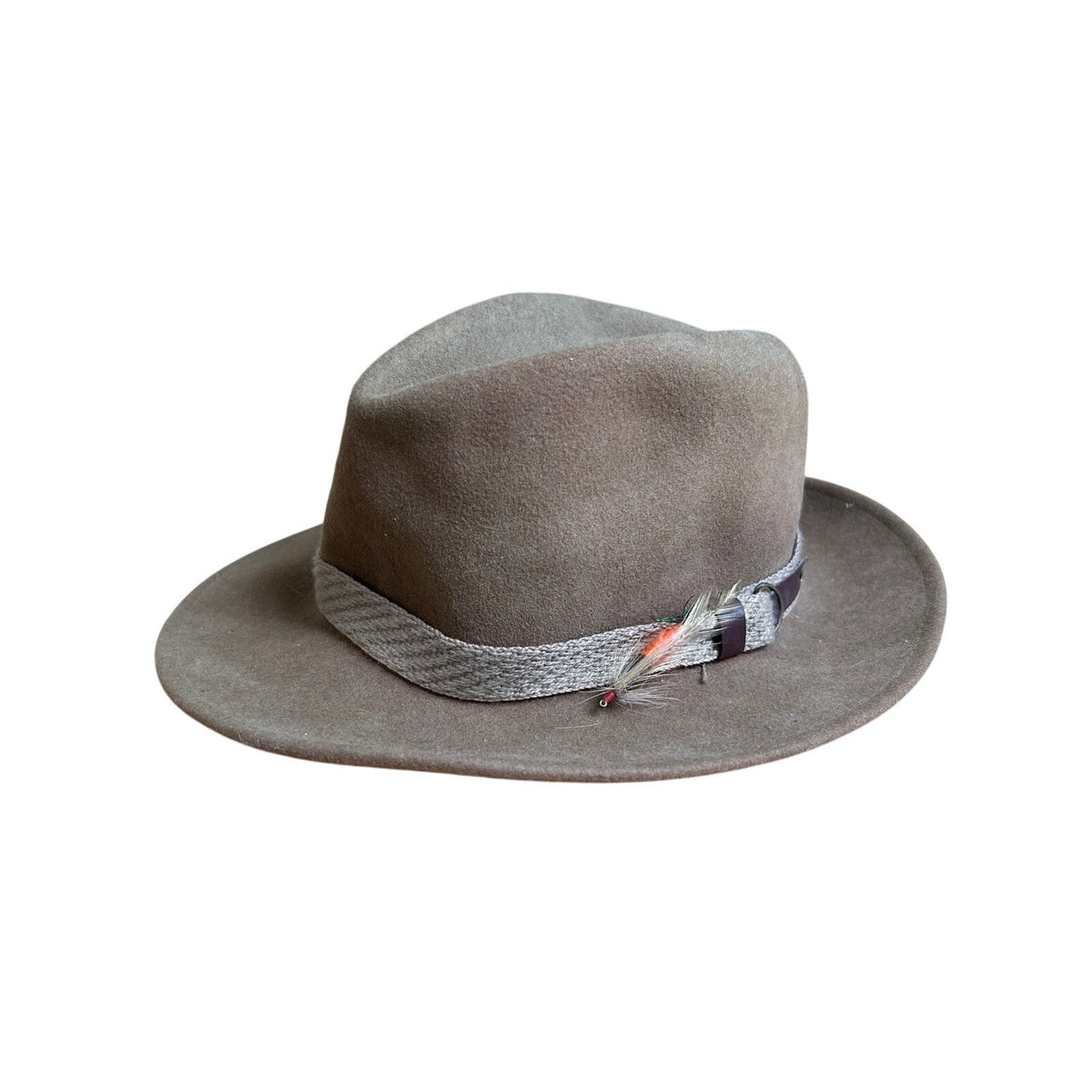 Mens Pure Wool Outback Crushable cowboy hat Olive/Green Medium