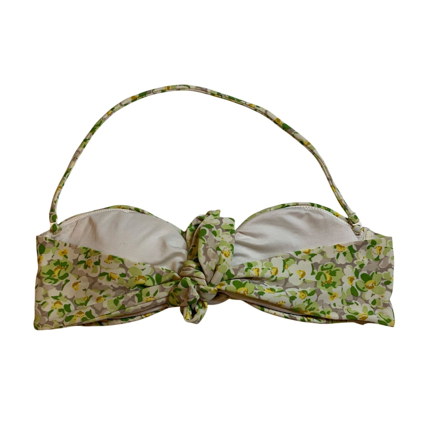 Victoria's Victoria Secret Bikini Green Yellow Flower Bikini Top Size Small S