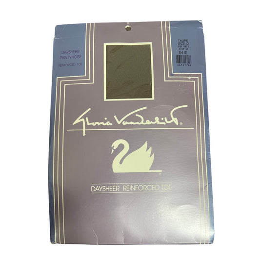 NWT Gloria Vanderbilt Pantyhose Day Sheer Color Taupe Size D Reinforced Toe