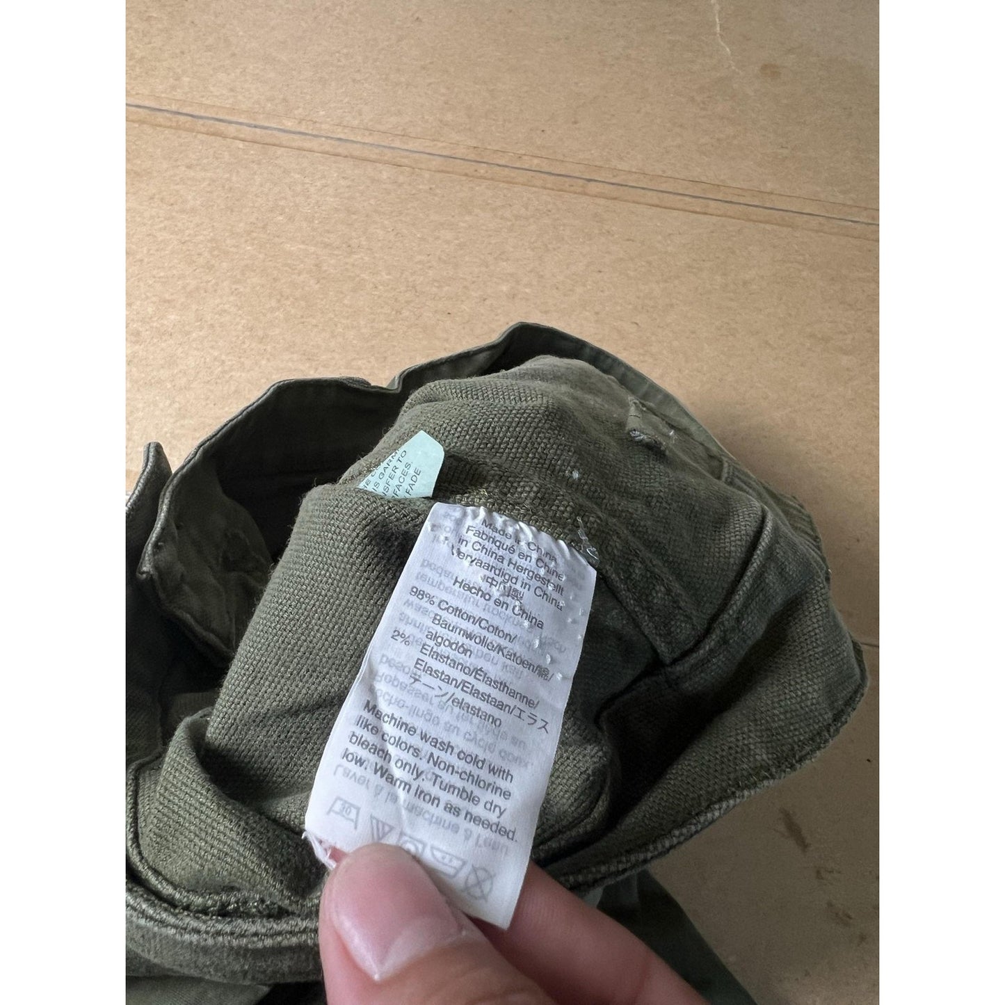 Madewell Pants Womens 33 Green Cropped Wide-Leg Twill Pockets Stretch Button-Fly