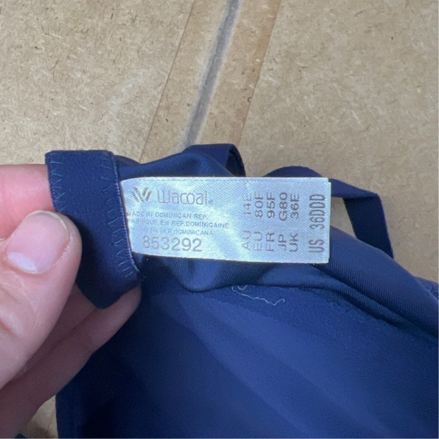 Wacoal How Perfect Under Wire T-Shirt Bra Navy Blue 36DDD