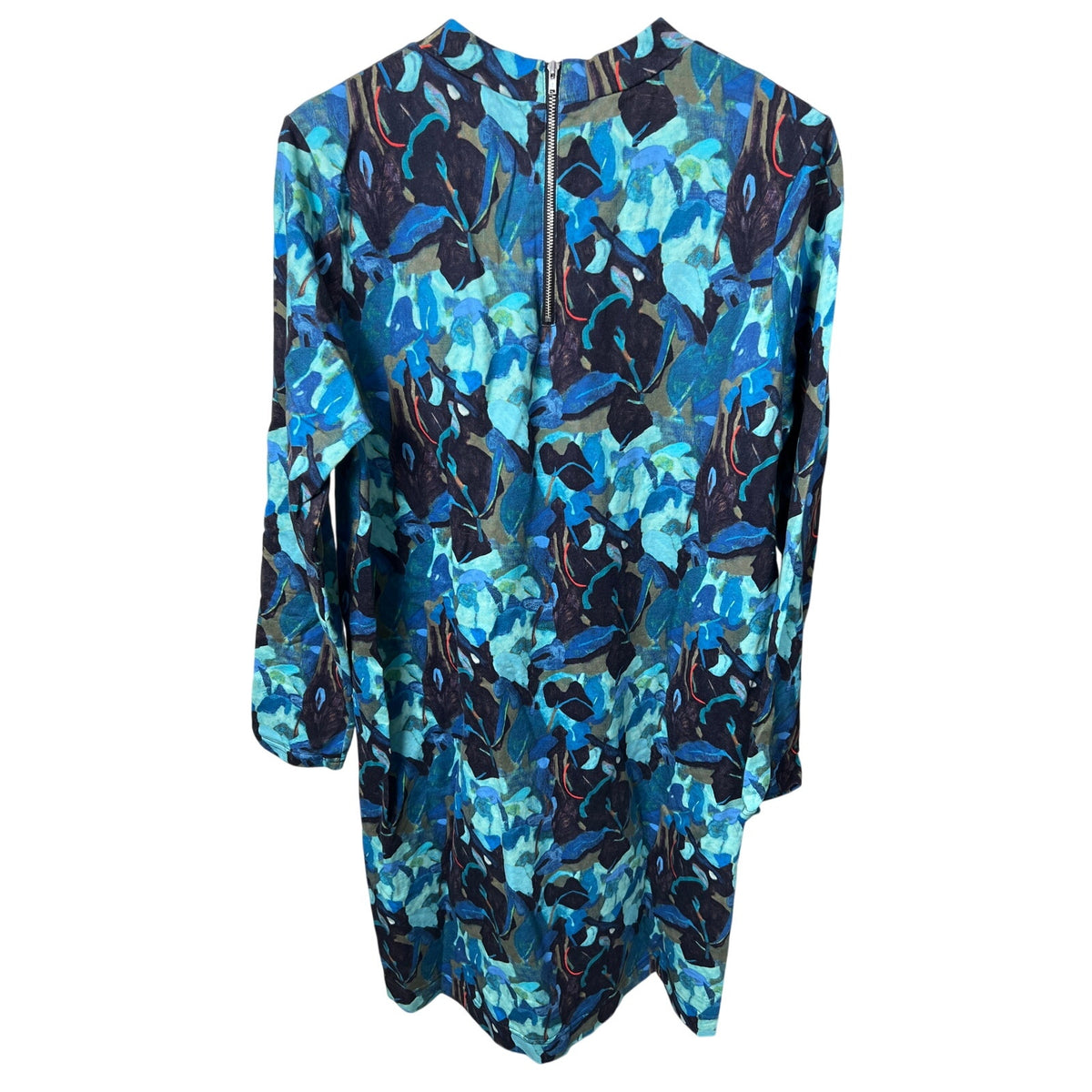 Rebekah Callaghan 100% Cotton Gormon Size 16 Blue Long Sleeve Dress