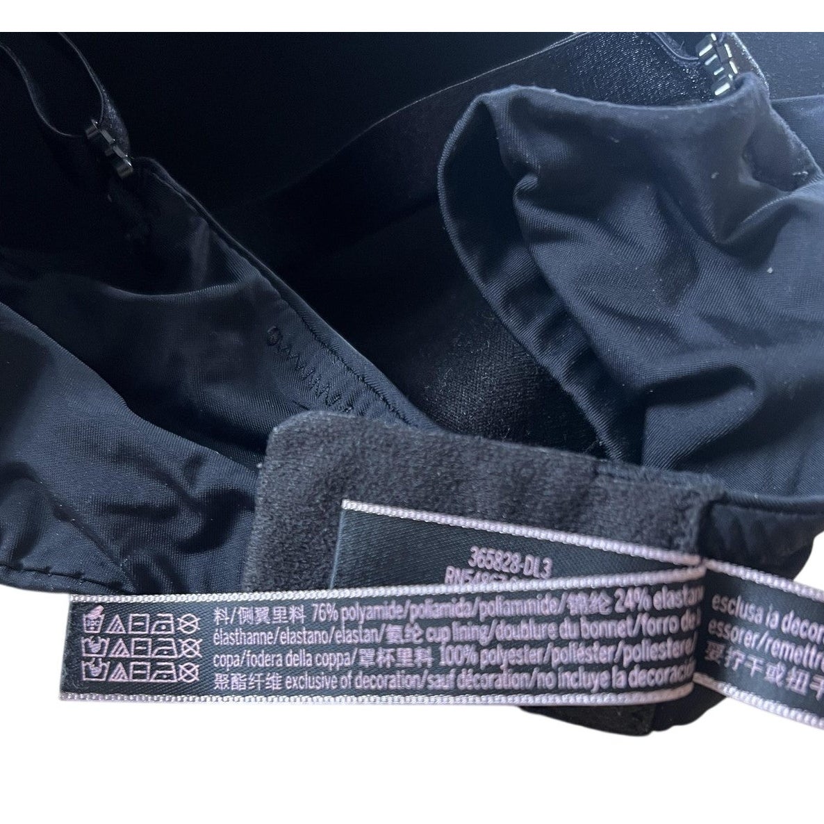 Victoria's Secret Bra Womens 36DD Black T-Shirt Padded Molded Underwired