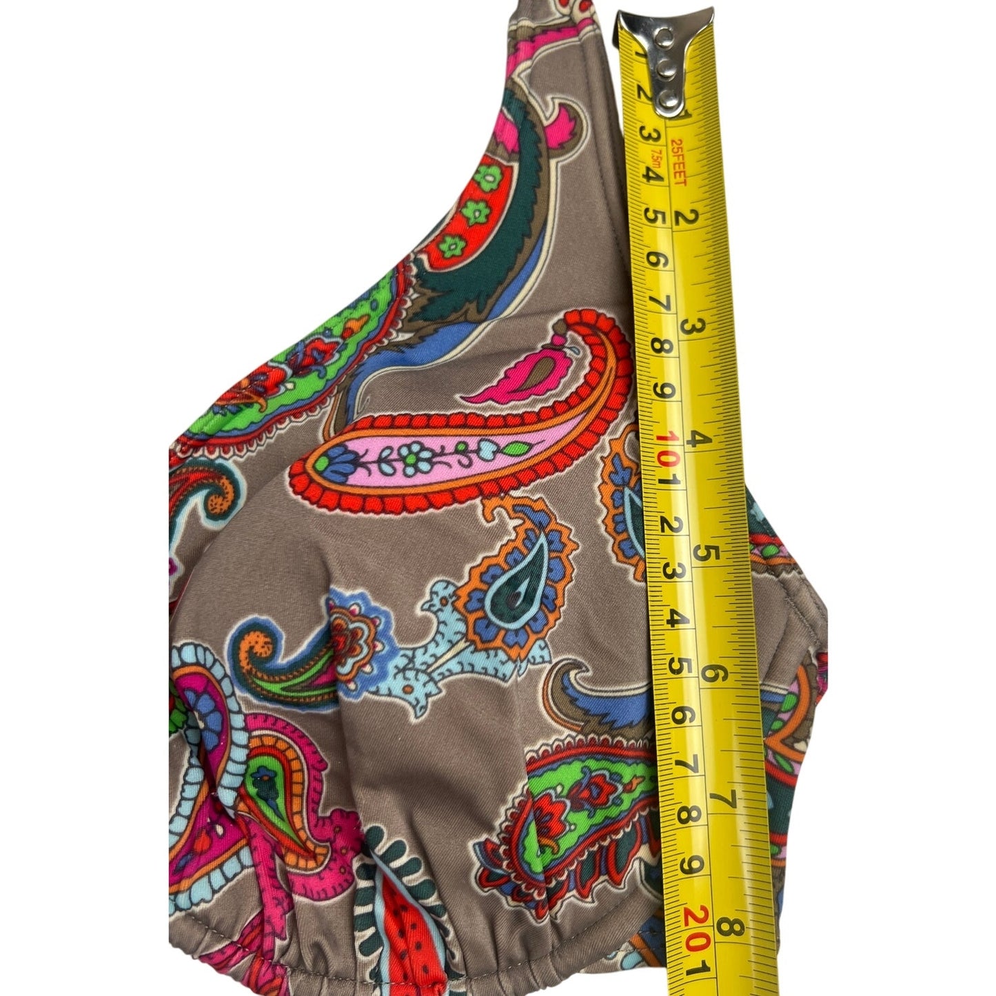 Victoria's Secret Brown Paisley Halter Bikini Top 36C EUC