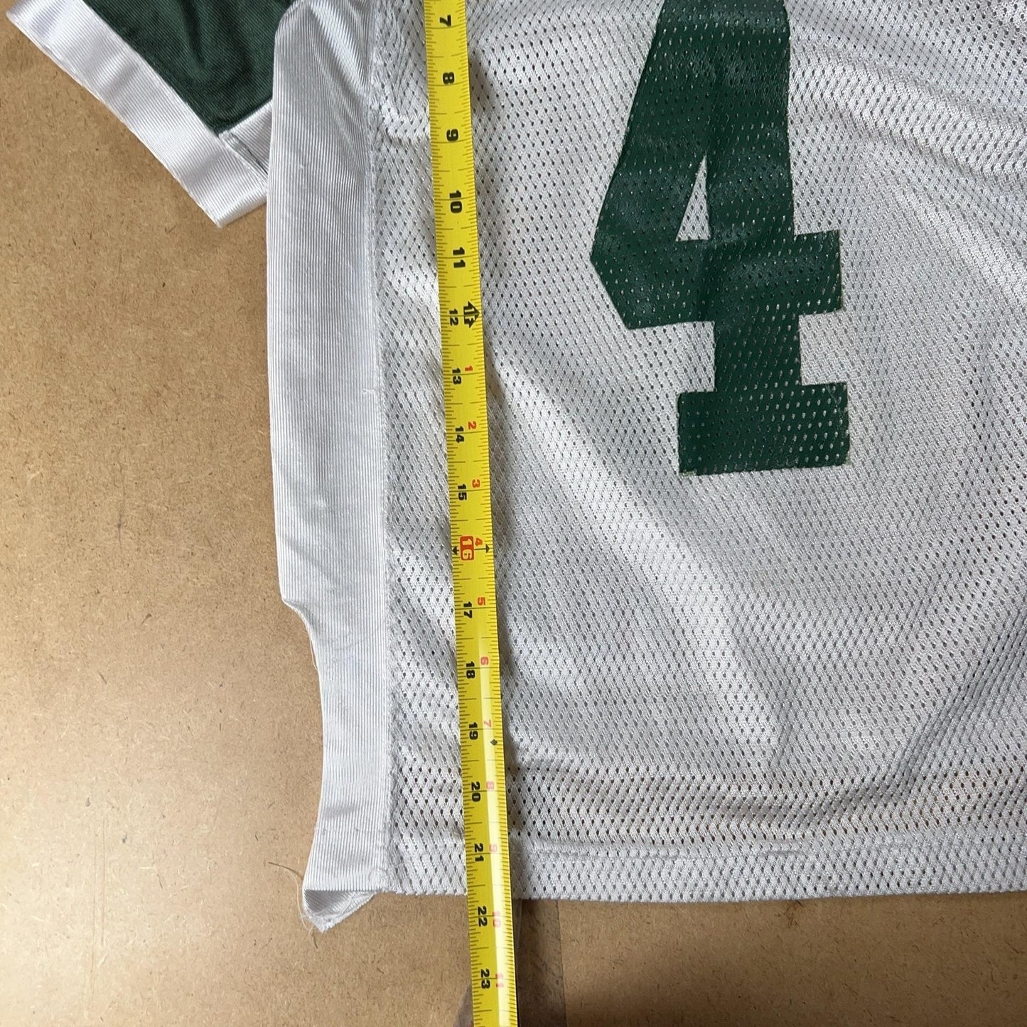 Reebok Teens S White Jersey T-Shirt Favre 4 New York Jets Mesh V-Neck NFL