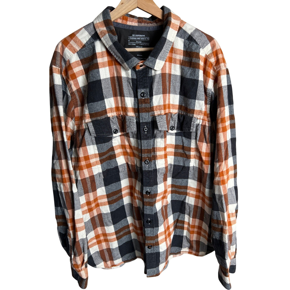 REI 2XL 100% Cotton Cooperative Wallace Lake Flannel Shirt Men’s