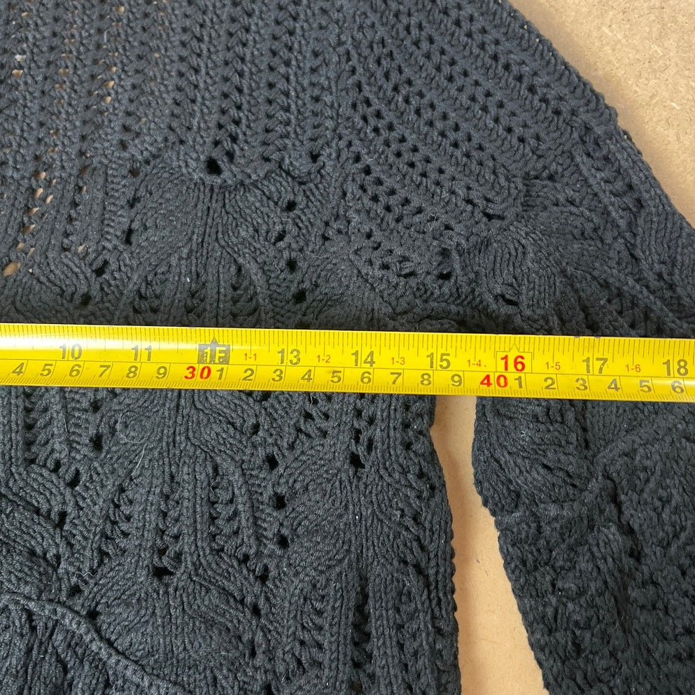 Free People Women S Sweater Shirt Top Cardigan Black Knit Cotton