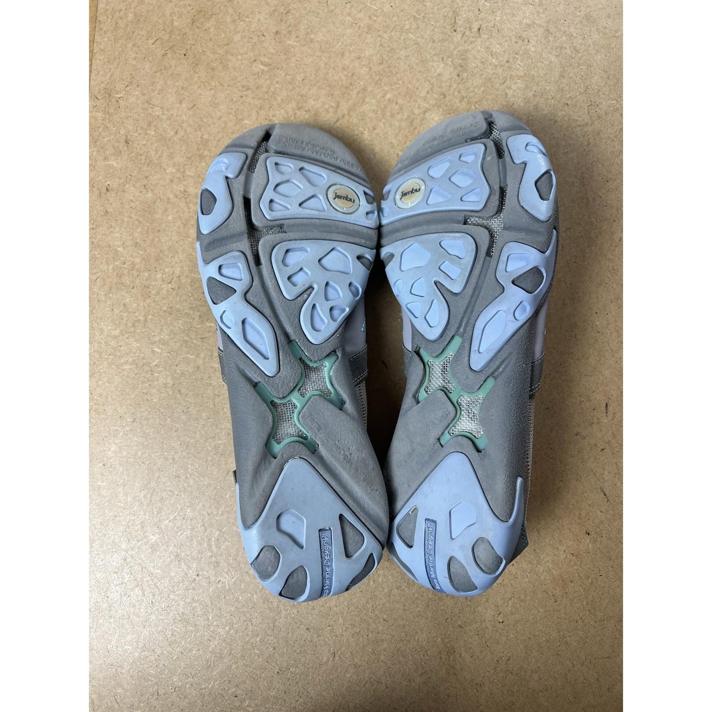 Jambu Slip-On Flats Womens 7 Gray Mesh Floral Barefoot Designs Water Trail