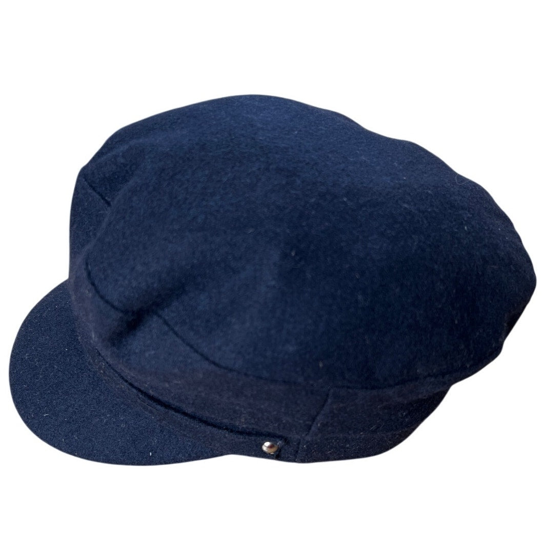 Authentic Greek Fisherman's Cap Black Greek Hat Men's Wool Blend *No Size*