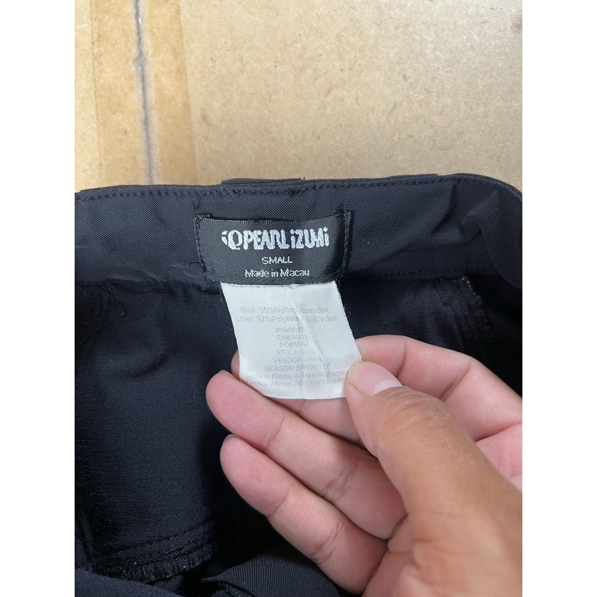 Pearl Izumi Cargo Shorts Unisex S Black Cycling Nylon Spandex Polyester 31 Waist