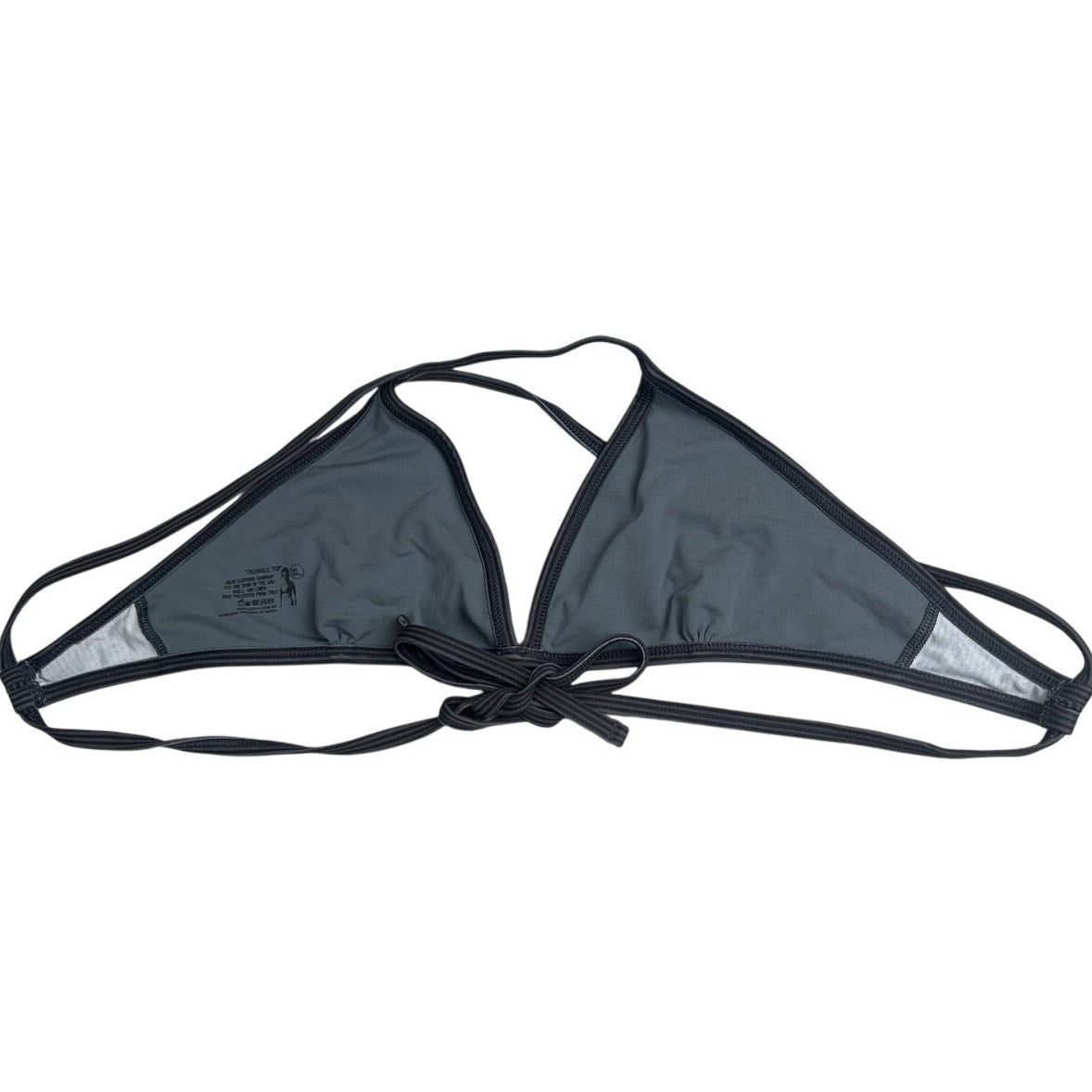 Jolyn Triangle Bikini Top Gray Stripped XL