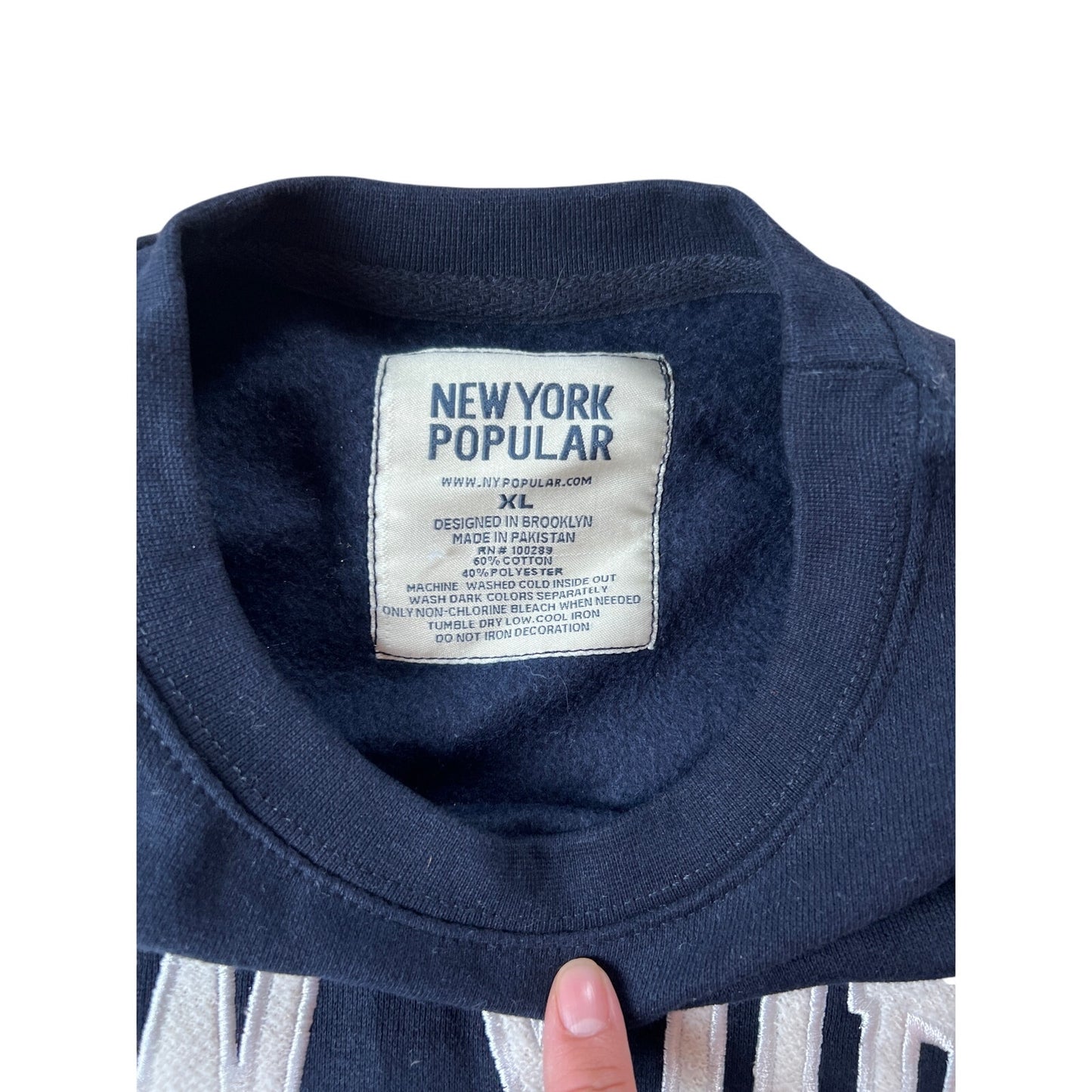 NWT New York Apparel Sweatshirt Mens XL Navy Blue Pullover Sweater