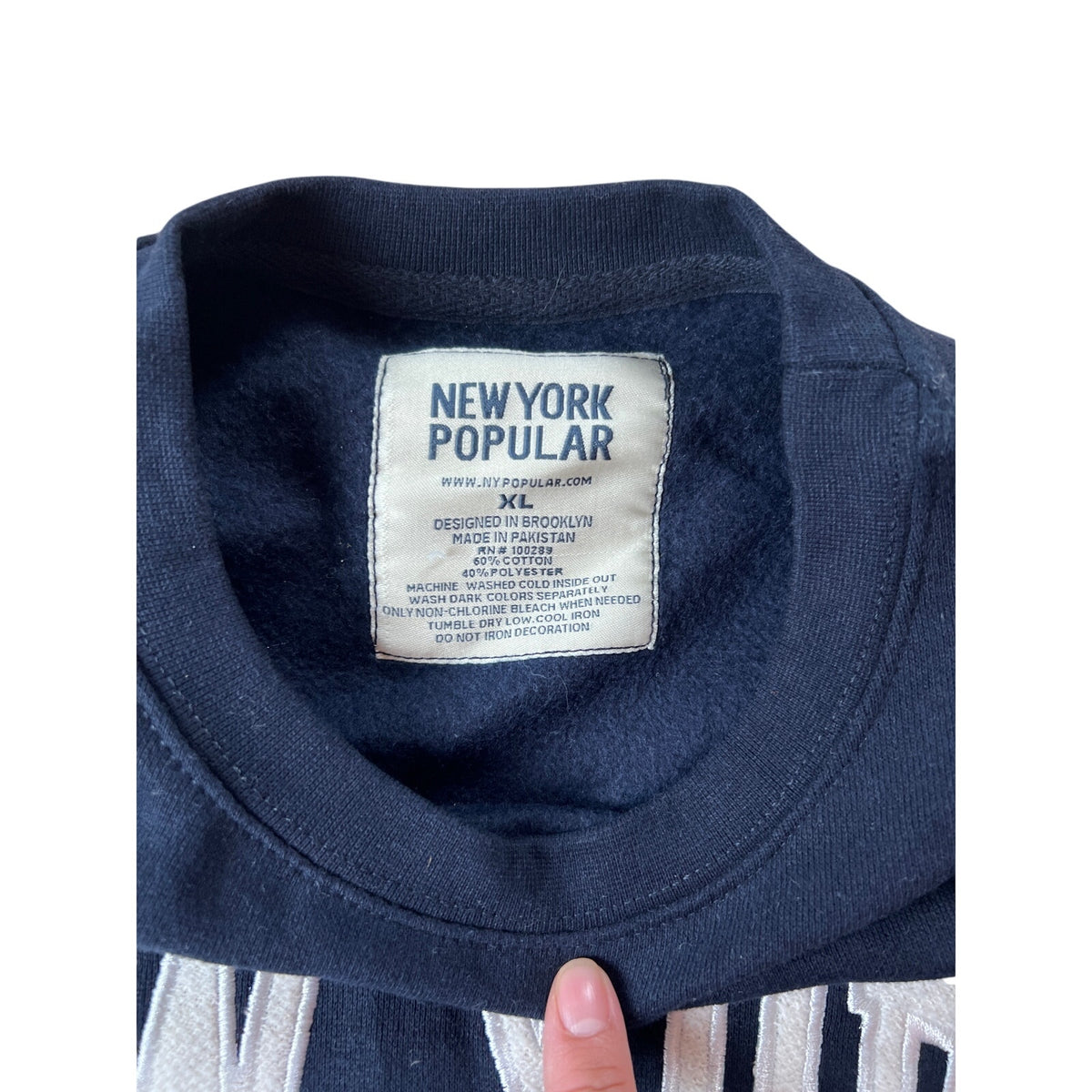 NWT New York Apparel Sweatshirt Mens XL Navy Blue Pullover Sweater