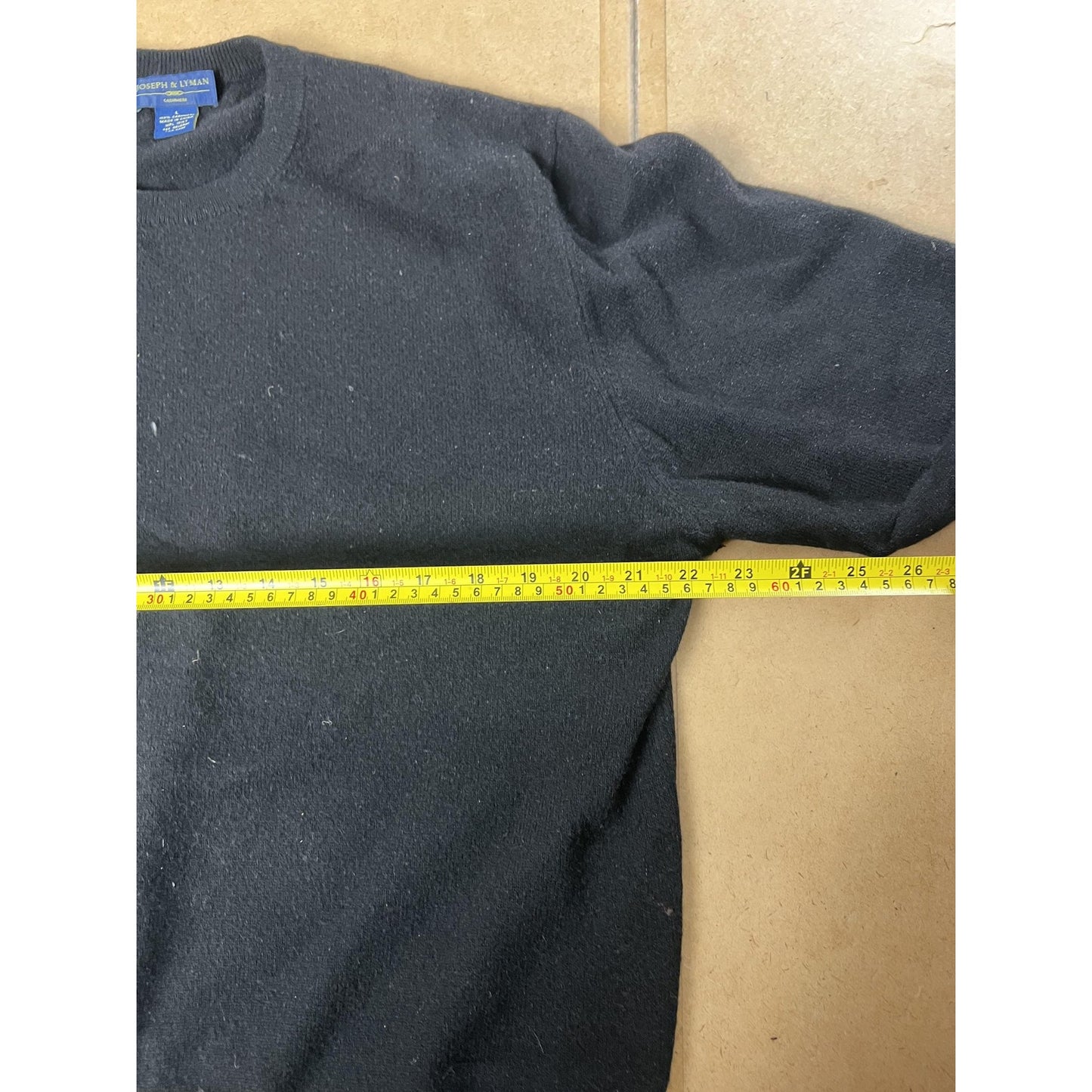 Joseph & Lyman Sweater Mens L Black Cashmere Crew Neck Pullover Lightweight