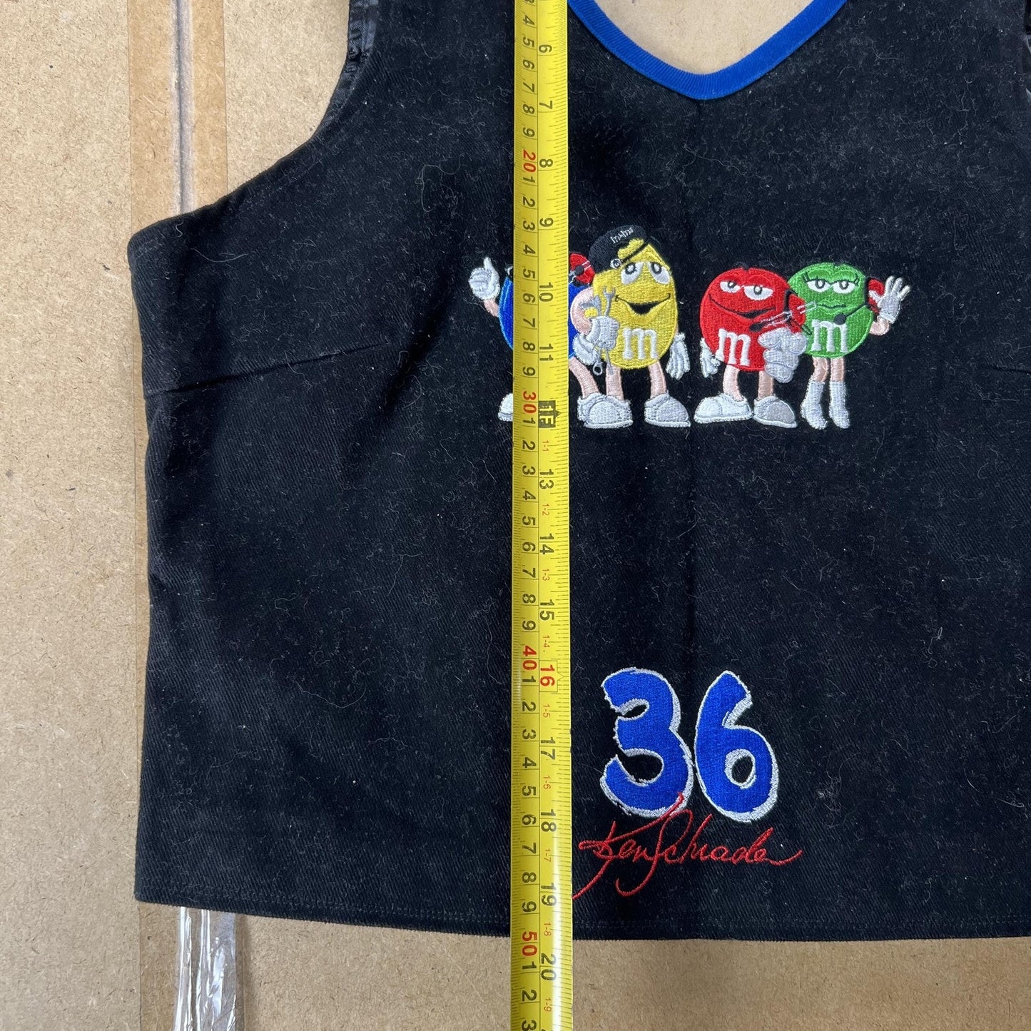 Tank Cropped Womens 2XL Black JH Design Embroidered Zipper M&M Ken Schrader