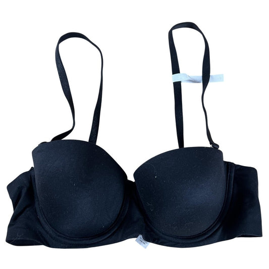 Aerie Bra Womens 32B Black T-Shirt Molded Padded Underwired Seamless Adjustable