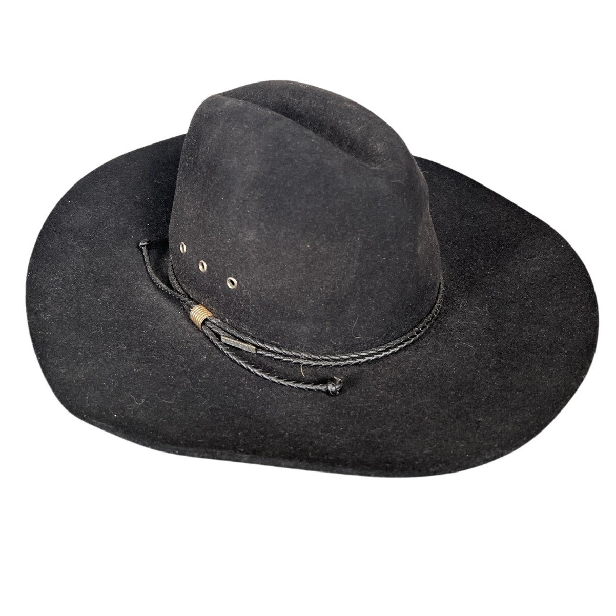 Stetson Tyler Carson 57 7 1/8 Beaver Felt Black Western Leather Band Cowboy Hat