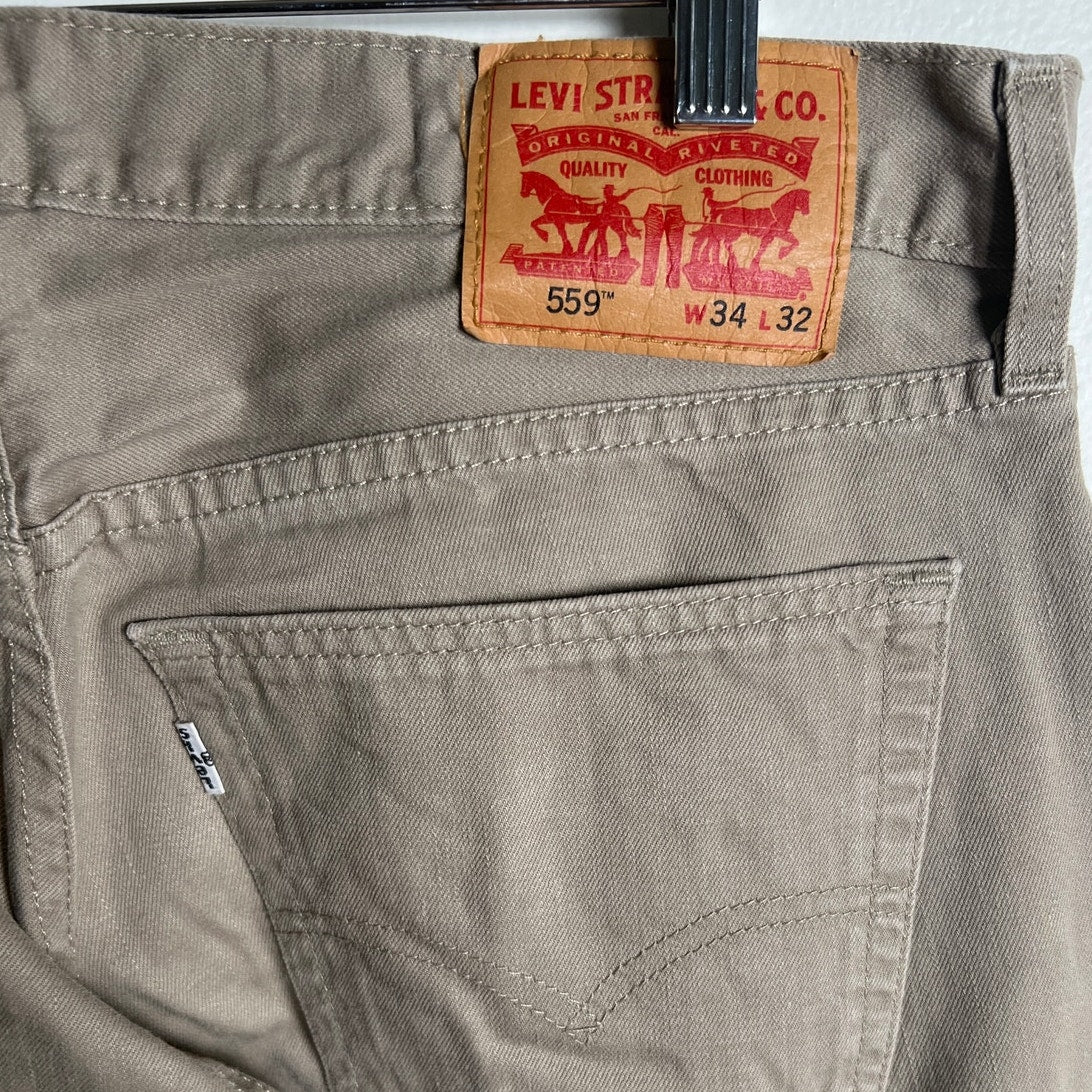 Levi's Straight Leg Tan 559 Men Size 34x32