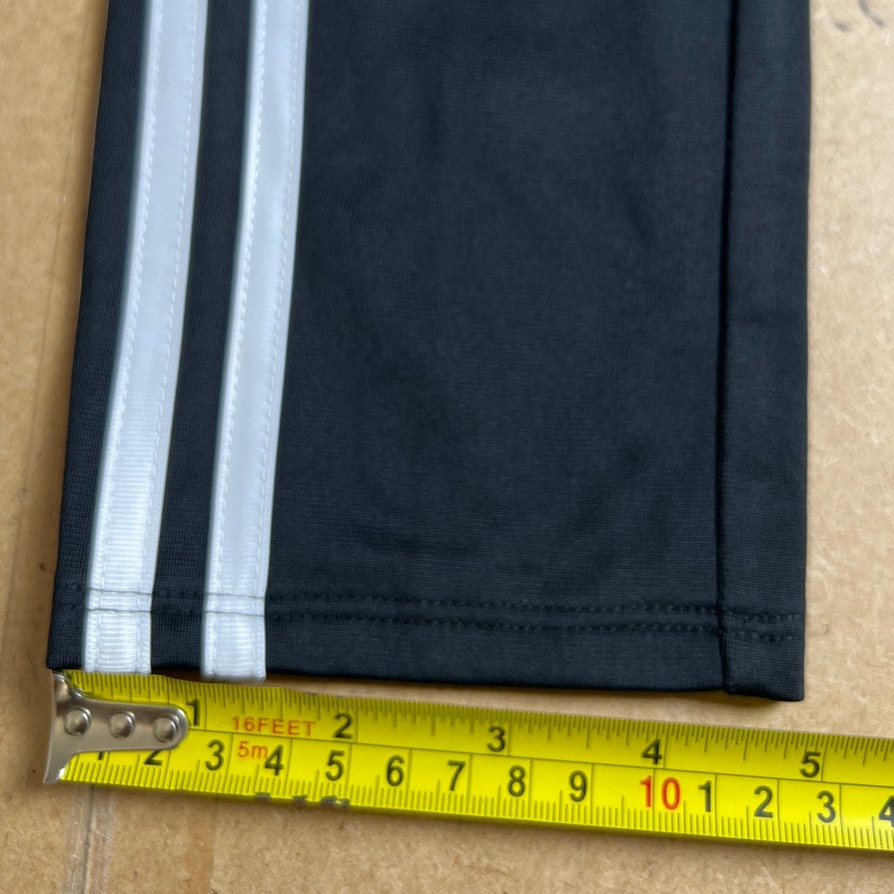 NWT Adidas Girls Track Pants Black 3 White Stripes Pockets Elastic Waist sz Medium
