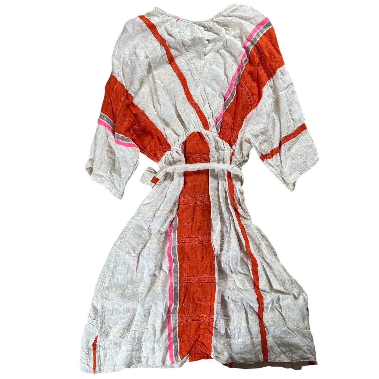 Ace & Jig Women's Striped Dress Size Medium Belted Blended Cotton