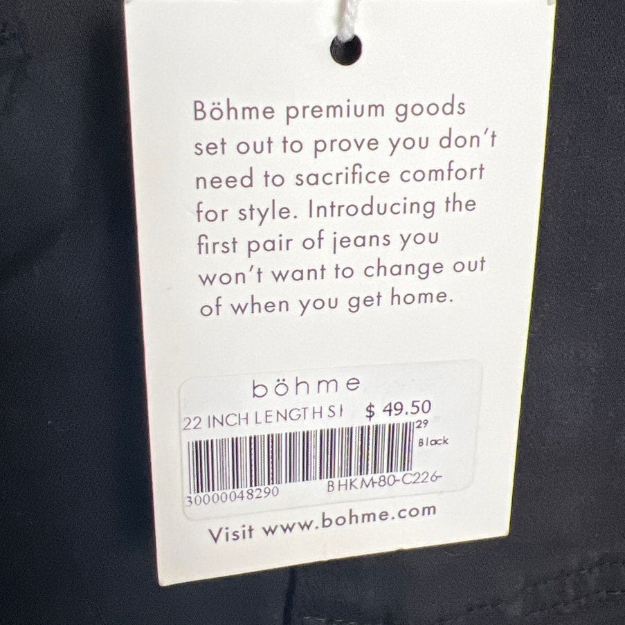 Bohme 22" Length Black NWT Button Skirt Size 29