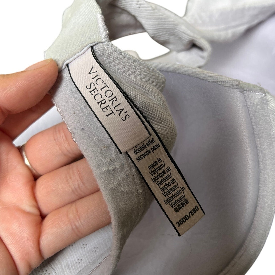 Victoria Secret White Underwire 36DD Bra Stripped