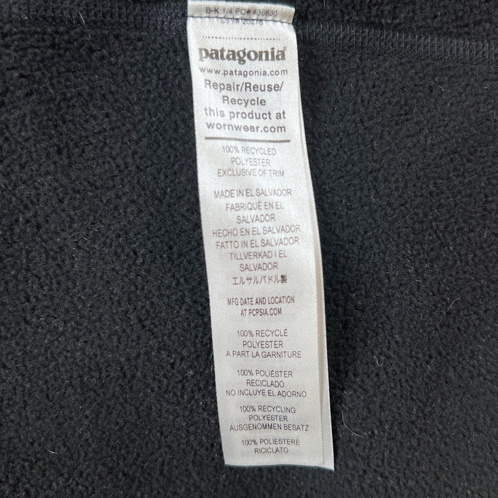 Patagonia Men’s M Quarter Zip Fleece Pullover Black Sweater Jacket