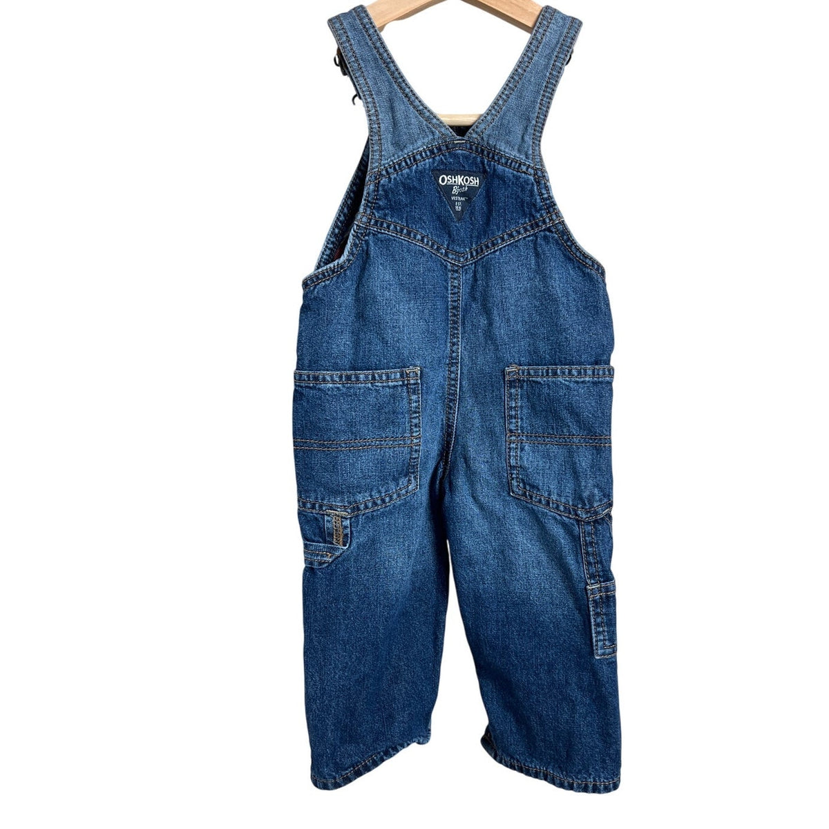 Vintage OshKosh Flannel Lined Denim Overalls 12M