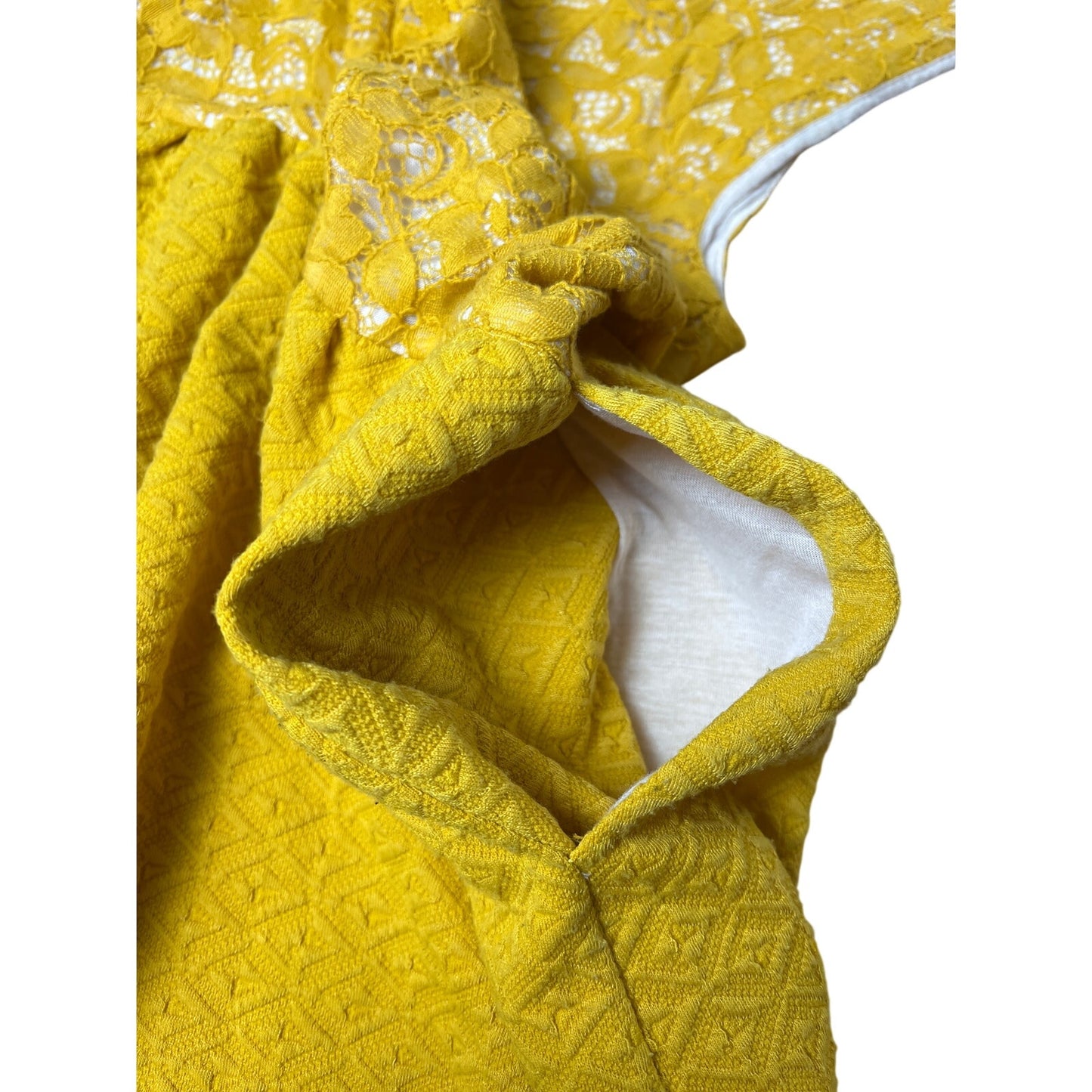 Maeve Anthropologie Vera Lace Yellow A-Line Pocket Summer Dress Size XS