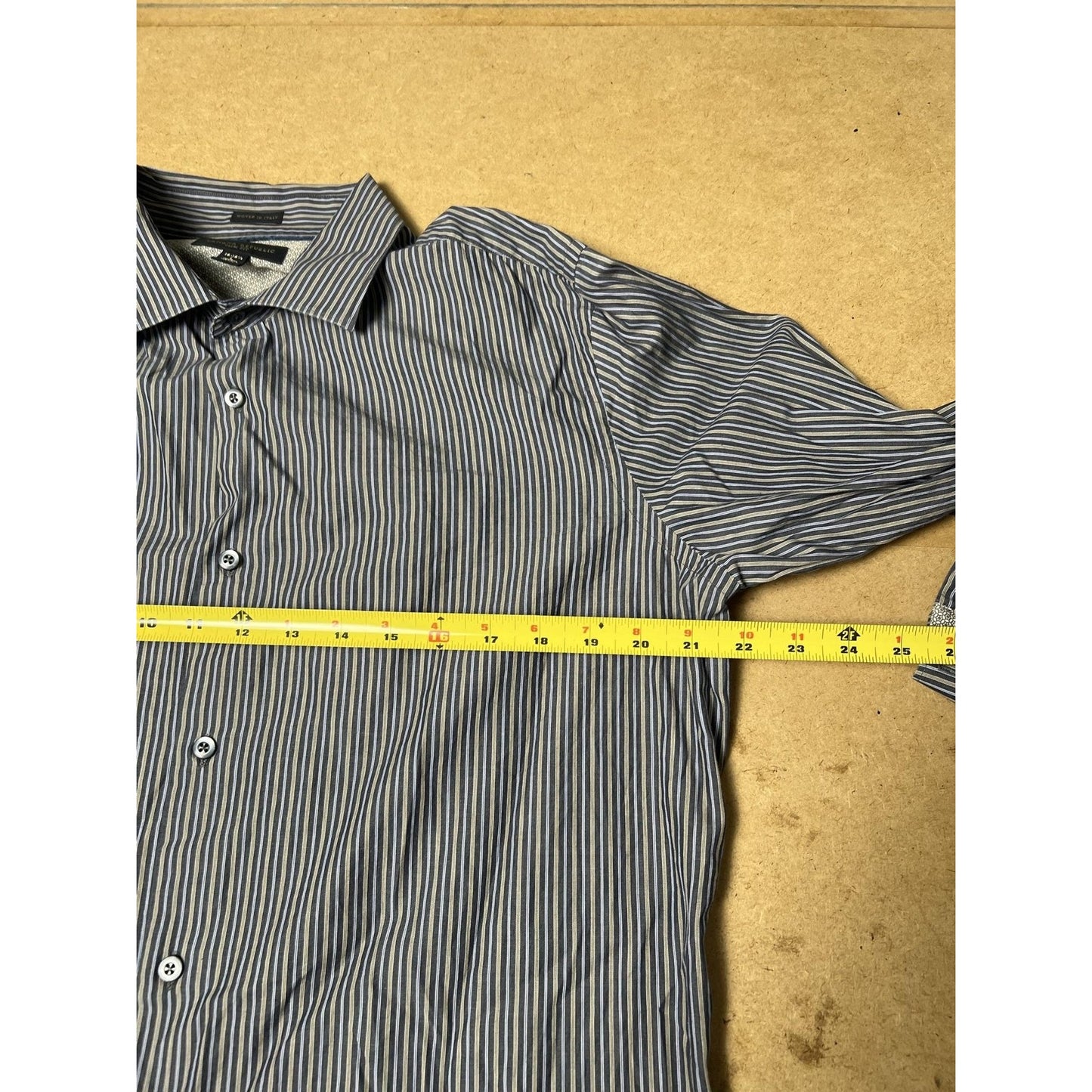 Banana Republic Shirt Mens L Blue Striped Long Sleeve Button Up Woven Slim Fit