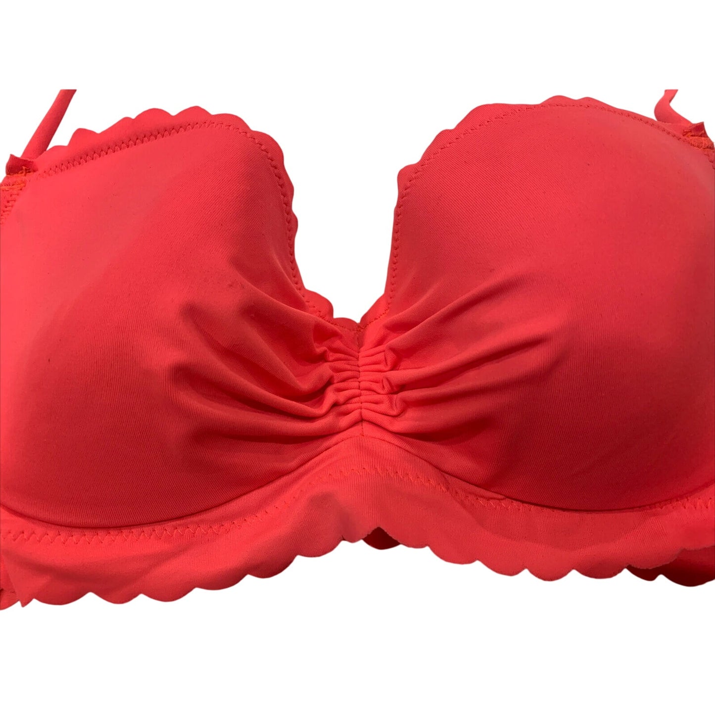 Victoria's Victoria Secret Bikini Top Pink Padded Halter Fringe Size 34B - EUC