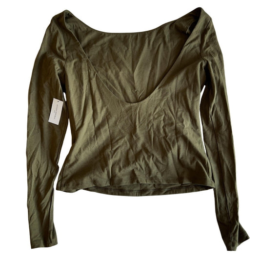 T-Shirt Womens S Green Scoop Neck Cotton Blend Jersey Slim Lightweight