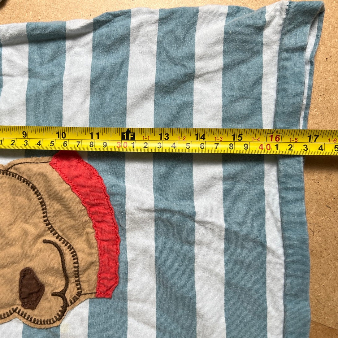 Mini Boden 5-6Y Boy Stripped Blue/White Dog Graphic  T-Shirt