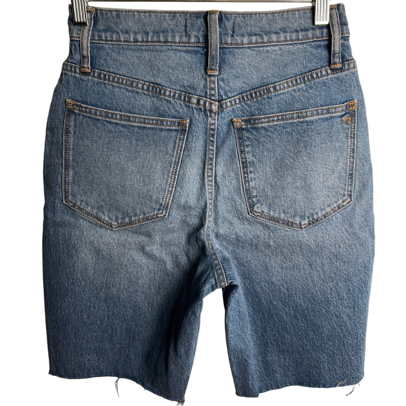Madewell High-Rise Long Denim Shorts NWT Size 24 Button Fly